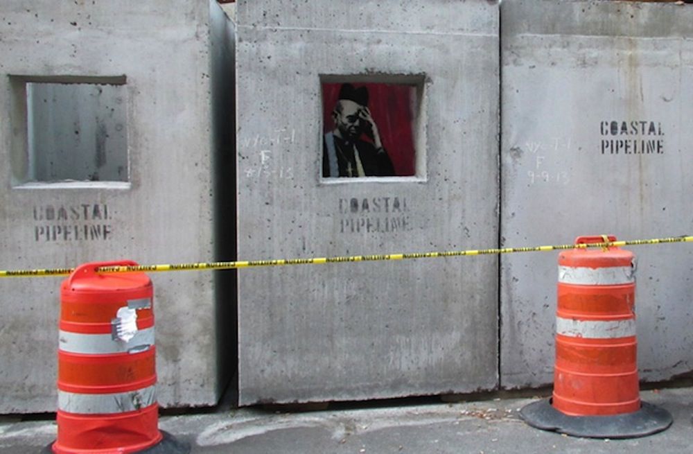 Grade: B<br/>Went up on <a href="http://gothamist.com/2013/10/12/banksy_puts_up_concrete_confessiona.php">October 12th</a><br/>Located on East 7th and Cooper Square<br/>(Photo via Banksy)